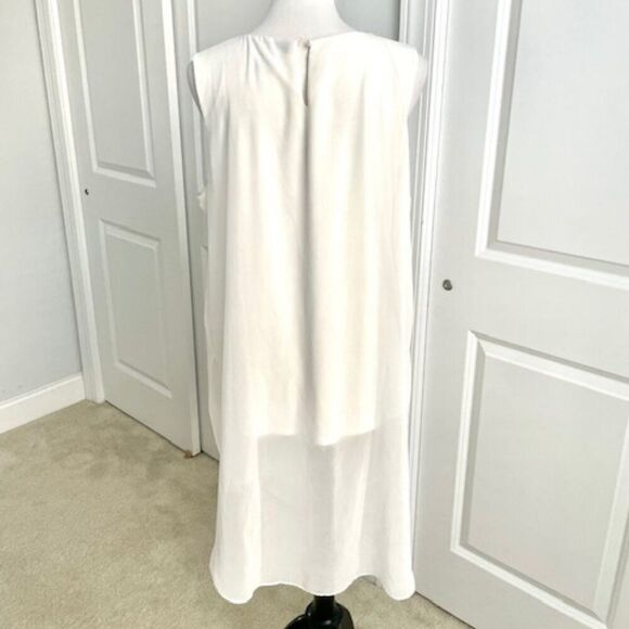 Elena Wang White Sheer Layered Top Size XL - Picture 3 of 4